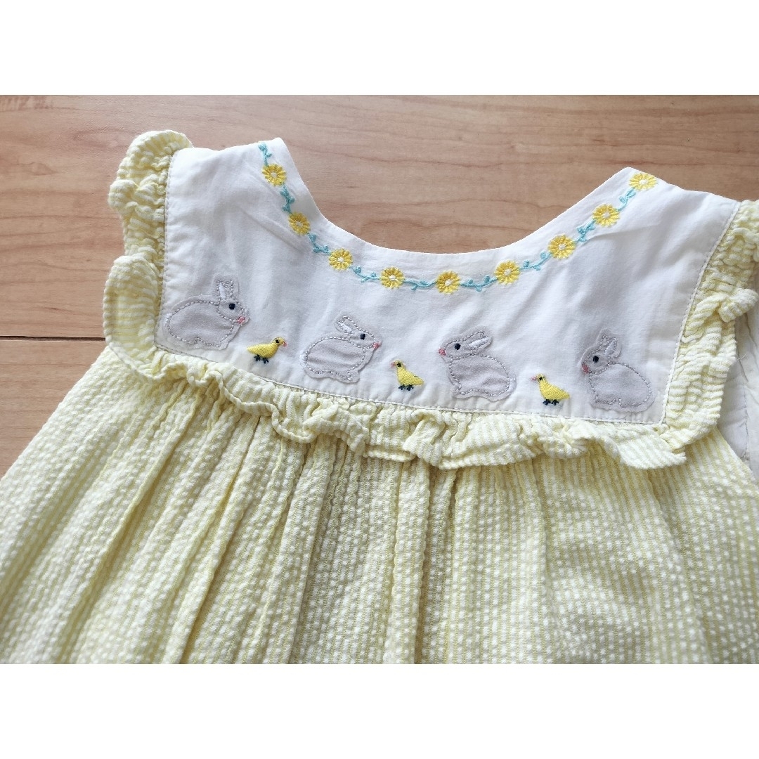 Boden(ボーデン)のBaby  Boden うさぎ刺繍ワンピース　2〜3歳 キッズ/ベビー/マタニティのキッズ服女の子用(90cm~)(ワンピース)の商品写真