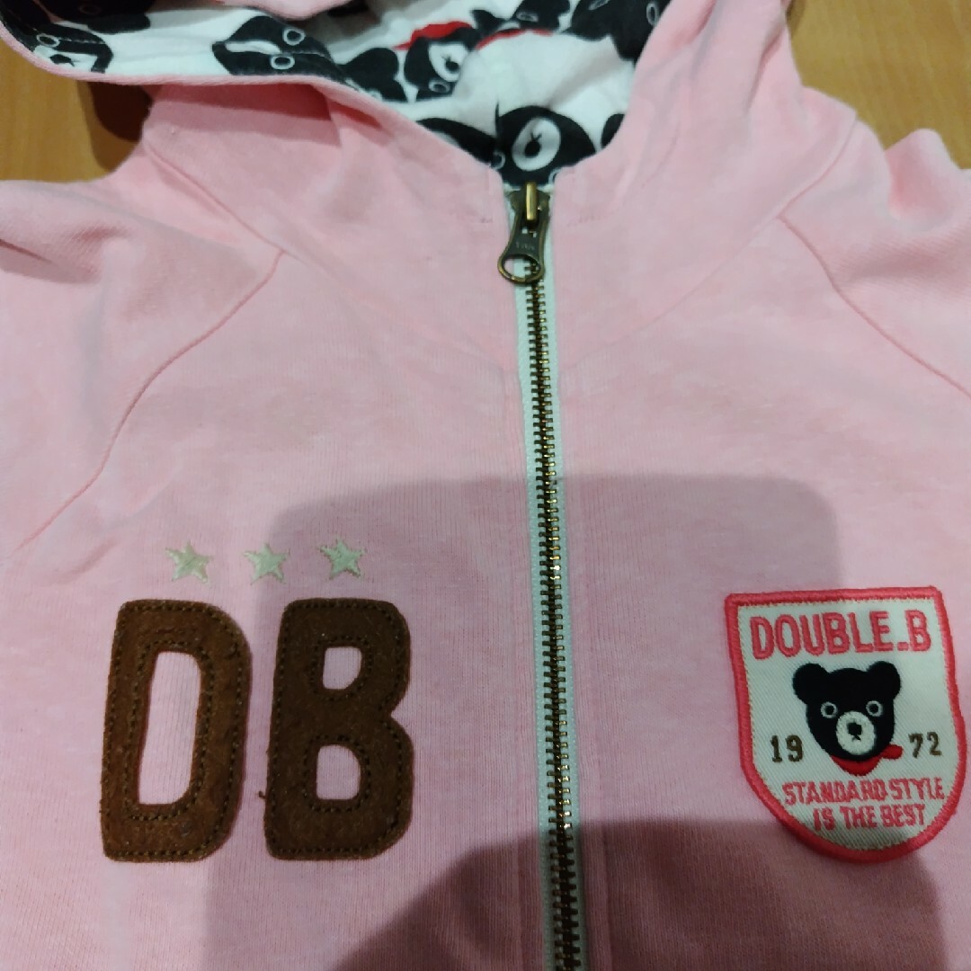 DOUBLE.B(ダブルビー)のミキハウス  ダブルビー  DOUBLE_B  半袖  パーカー  日本製 キッズ/ベビー/マタニティのキッズ服女の子用(90cm~)(ジャケット/上着)の商品写真