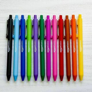 【新品】 Amazonベーシック ボールペン カラーセット 12色(ペン/マーカー)