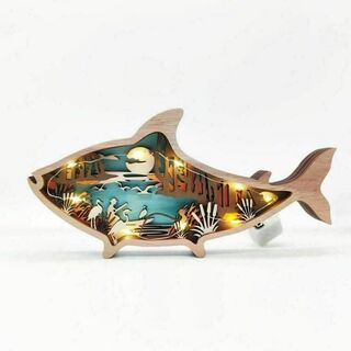 ②魚 木製オブジェ 北欧雑貨 インテリア雑貨 置物 動物 贈り物 アニマル(彫刻/オブジェ)