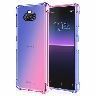 【サイズ:Xperia8_色:ブルー/ピンク】Xperia 8 ケース クリア (その他)