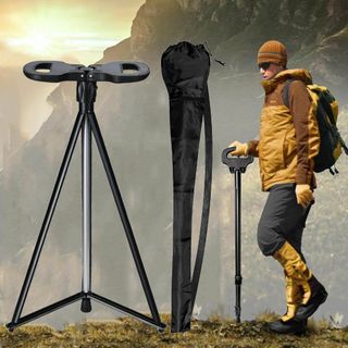 【色: 黒い】登山ストック 折りたたみ式 トレッキングポール コンパクト アルミ(登山用品)