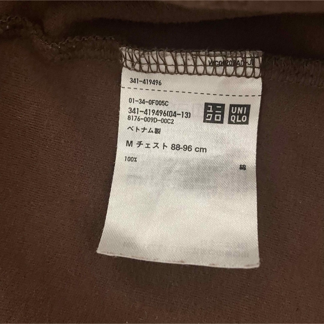 UNIQLO(ユニクロ)のユニクロ ソフトタッチクルーネックTシャツ 長袖 M ブラウン メンズのトップス(Tシャツ/カットソー(七分/長袖))の商品写真