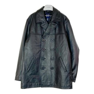 ギャップ(GAP)の★OLD GAP オールドギャップ レザージャケット Pコート 90-00s 112980-00-6 ブラック sizeM(レザージャケット)