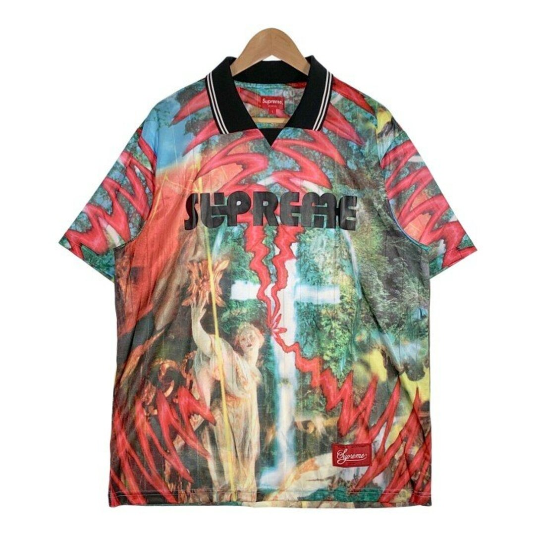 Supreme(シュプリーム)のSUPREME シュプリーム 21AW Tadanori Yokoo Soccer Jersey 横尾忠則 サッカージャージ ポロシャツ レッド Size L メンズのトップス(シャツ)の商品写真