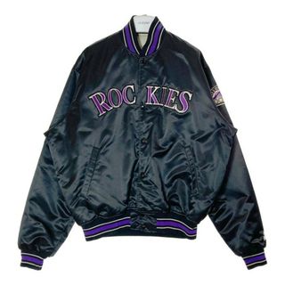 スターター(STARTER)の★STARTER スターター USA製 Colorado Rockies Satin Varsity Jacket スタジャン ブラック sizeXL(その他)