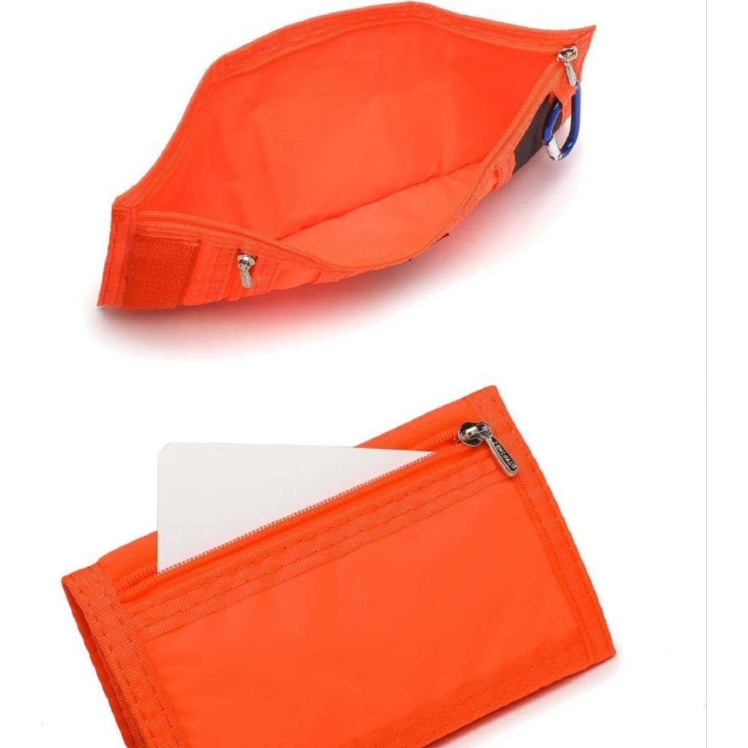 ✨ 超薄型 超軽量✨ コンパクト財布 アウトドア  ユニセックス オレンジ メンズのファッション小物(折り財布)の商品写真