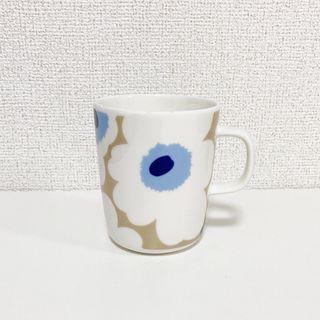 マリメッコ(marimekko)のマリメッコ ウニッコ マグカップ ベージュ×オフホワイト×ブルー(グラス/カップ)