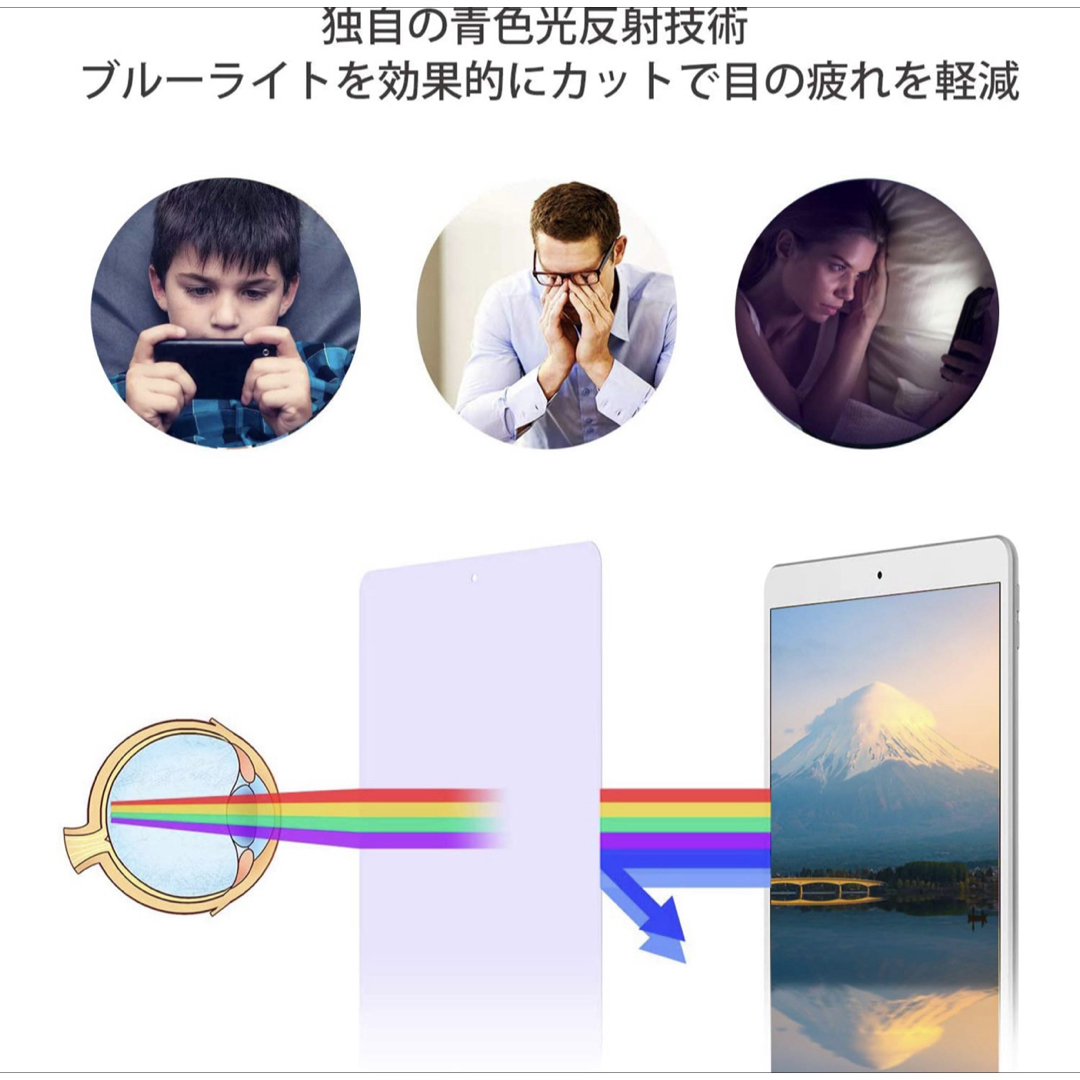 iPadフィルム　硬度9H ブルーライトカット　保護フィルム　強化ガラスフィルム スマホ/家電/カメラのスマホアクセサリー(保護フィルム)の商品写真