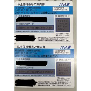 エーエヌエー(ゼンニッポンクウユ)(ANA(全日本空輸))のＡＮＡ優待券 2枚(航空券)