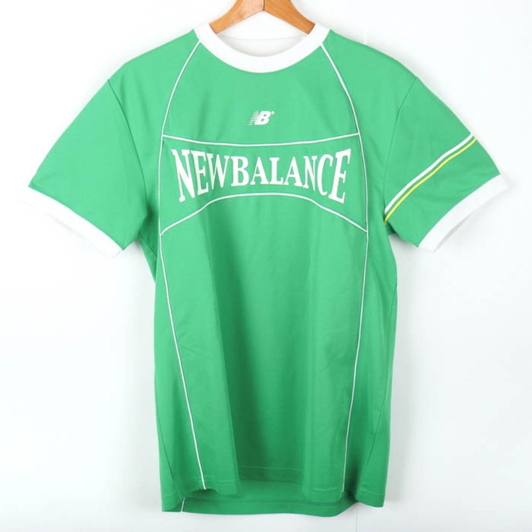 New Balance(ニューバランス)のニューバランス 半袖シャツ トップス ロゴT スポーツウエア メンズ Lサイズ 緑×白 NEW BALANCE メンズのトップス(シャツ)の商品写真