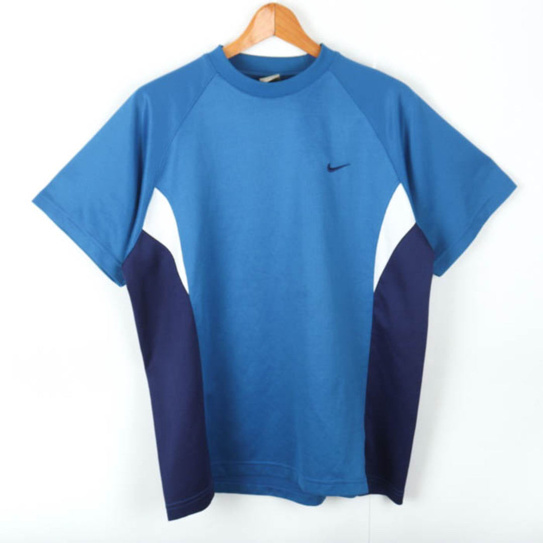 NIKE(ナイキ)のナイキ 半袖シャツ トップス ロゴT バックロゴ スポーツウエア メンズ Lサイズ 青×紺 NIKE メンズのトップス(シャツ)の商品写真