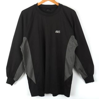 アシックス(asics)のアシックス 長袖Ｔシャツ トップス ピステ ジャージ スポーツウエア 大きいサイズ メンズ Oサイズ 黒×グレー asics(Tシャツ/カットソー(七分/長袖))