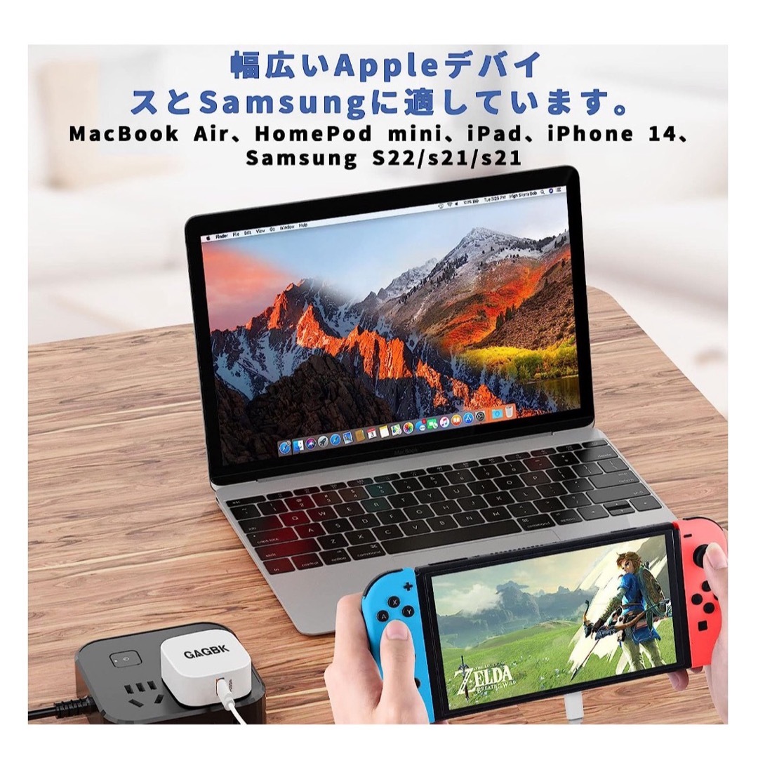  Switchミニドック 4k HDMI ケーブル （ブルー＆レッド） スマホ/家電/カメラのスマホアクセサリー(その他)の商品写真