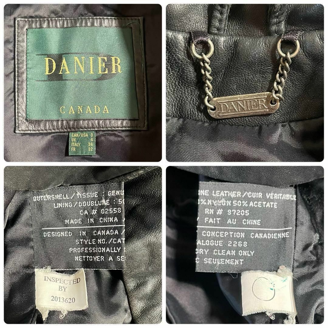 VINTAGE(ヴィンテージ)のDANIER CANADA フレア レザーショートコート 本革 テーラードJKT レディースのジャケット/アウター(テーラードジャケット)の商品写真