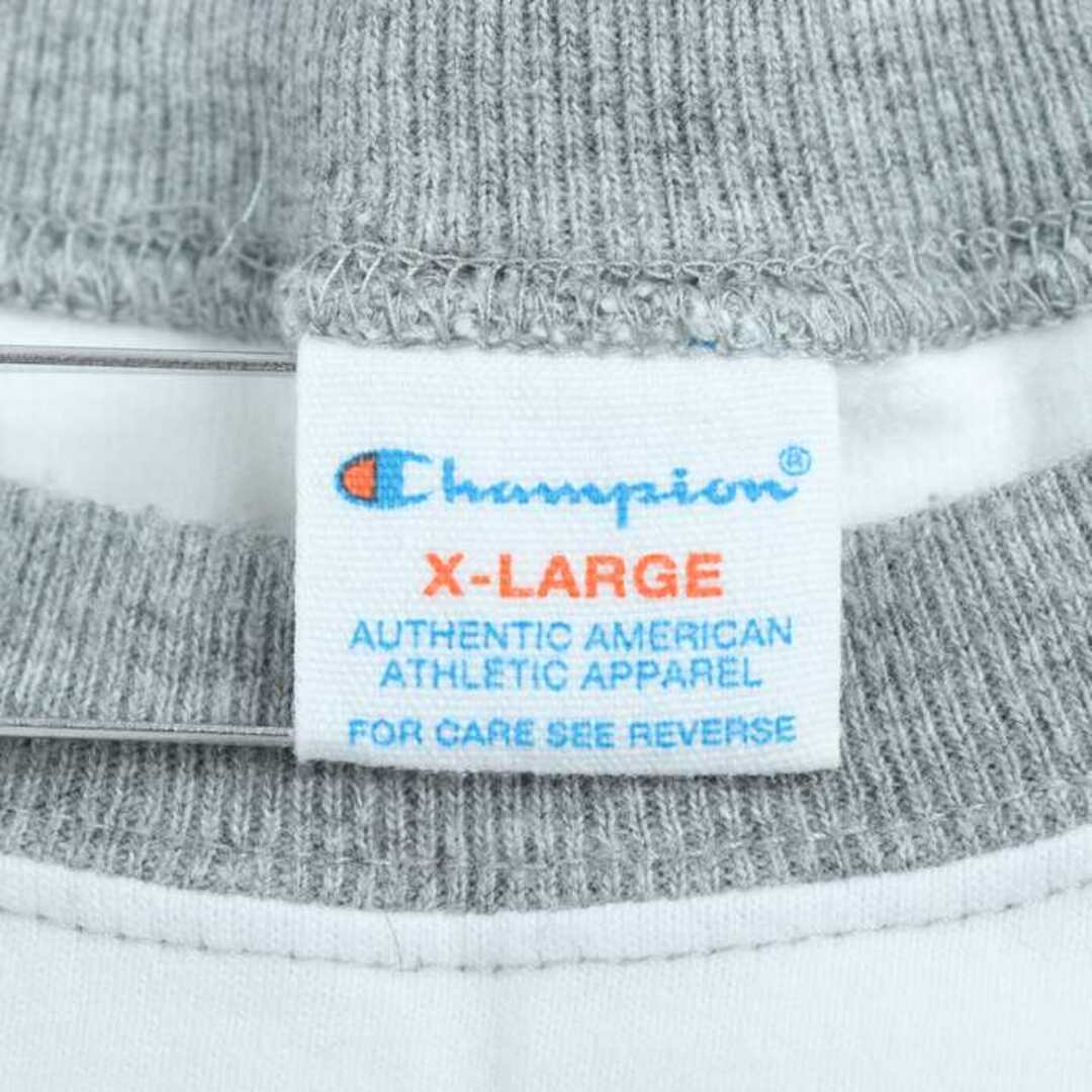 Champion(チャンピオン)のチャンピオン 長袖Ｔシャツ トップス ラグランT コットン 大きいサイズ メンズ XLサイズ 白×グレー×黒 Champion メンズのトップス(Tシャツ/カットソー(七分/長袖))の商品写真