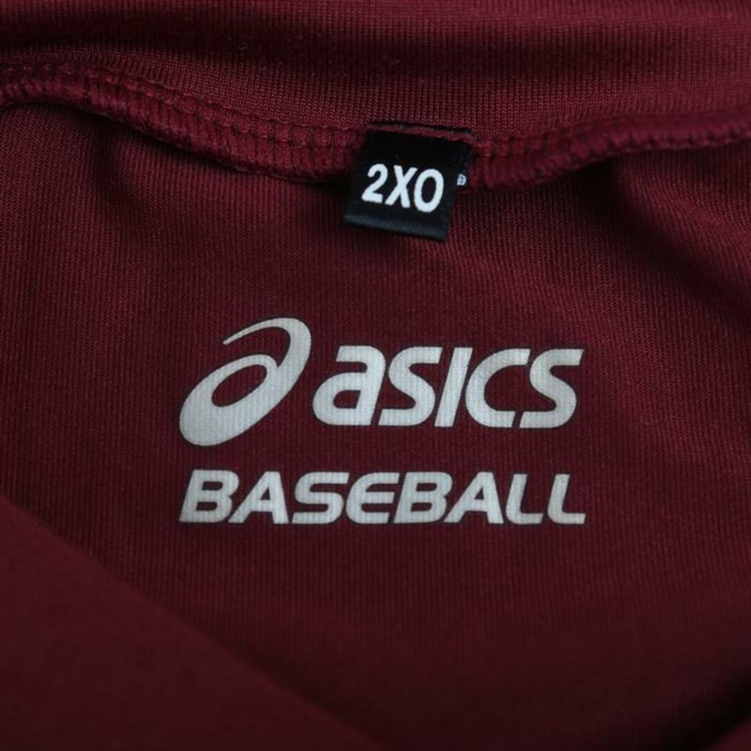 asics(アシックス)のアシックス 長袖Ｔシャツ トップス 野球 メッシュ スポーツウエア 大きいサイズ メンズ 2XOサイズ エンジ asics メンズのトップス(Tシャツ/カットソー(七分/長袖))の商品写真