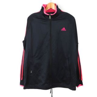 アディダス(adidas)のアディダス ジャージ ジャケット アウター 袖ライン スポーツウエア クライマ365 メンズ Lサイズ 紺×ピンク adidas(ジャージ)