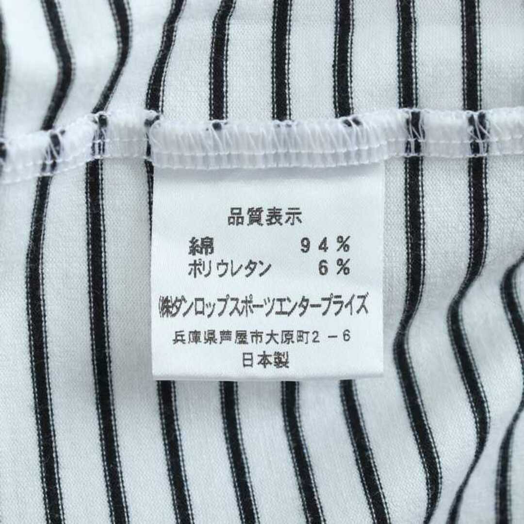 ダンロップ 長袖Ｔシャツ トップス ハイネック ボーダー柄 ゴルフウエア フェニックス 日本製 メンズ Mサイズ 白×黒 DUNLOP メンズのトップス(Tシャツ/カットソー(七分/長袖))の商品写真