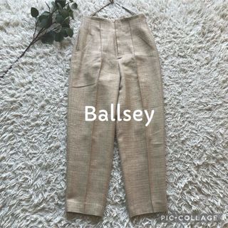 ボールジィ(Ballsey)のBALLSEY ポリエステルコットンツイード ハイウエストテーパードパンツ(カジュアルパンツ)