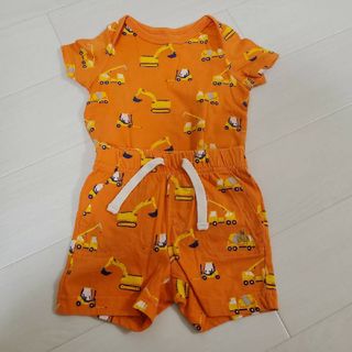 ベビーギャップ(babyGAP)のbaby gap 半袖ロンパース セットアップ 乗り物 70cm（6-12m）(ロンパース)