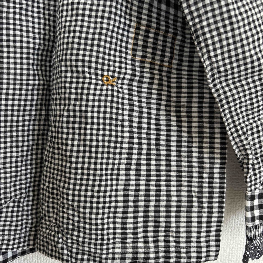 45R(フォーティファイブアール)の45r 春風インドカディのフリルブラウス　　45r カディ　　美品　　 レディースのトップス(シャツ/ブラウス(長袖/七分))の商品写真