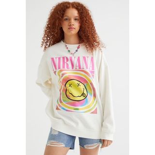 エイチアンドエム(H&M)のM NIRVANA ニルヴァーナ ニルバーナ スウェット バンドT 古着(トレーナー/スウェット)