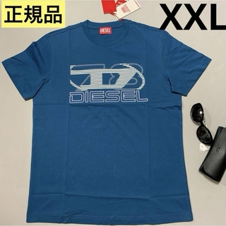 ディーゼル(DIESEL)の洗練されたデザインDIESEL 正規品　T-DIEGOR-K74　ブルー　XXL(Tシャツ/カットソー(半袖/袖なし))