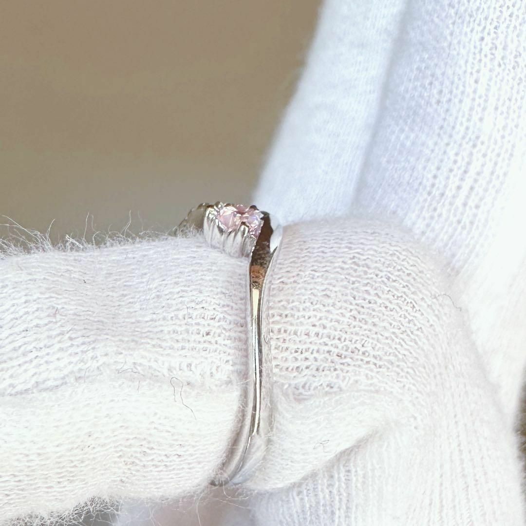 4℃(ヨンドシー)の【4℃】K18WG　ダイヤ　ピンクサファイア　リング　指輪　レディース レディースのアクセサリー(リング(指輪))の商品写真