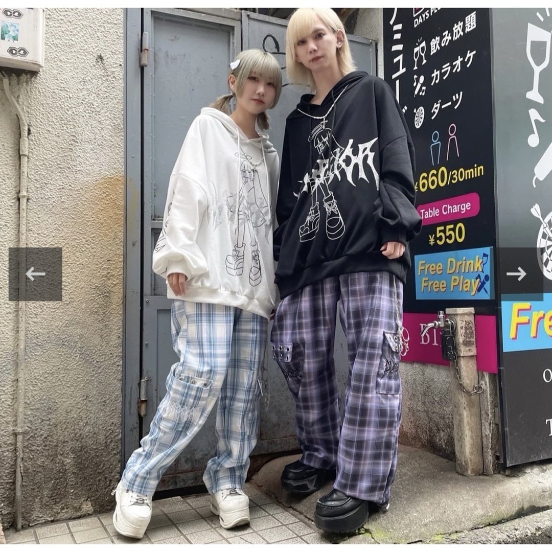 REFLEM(レフレム)の【VOLCAN&APHRODITE】リング×チェーン付きチェックパンツ レディースのパンツ(カジュアルパンツ)の商品写真