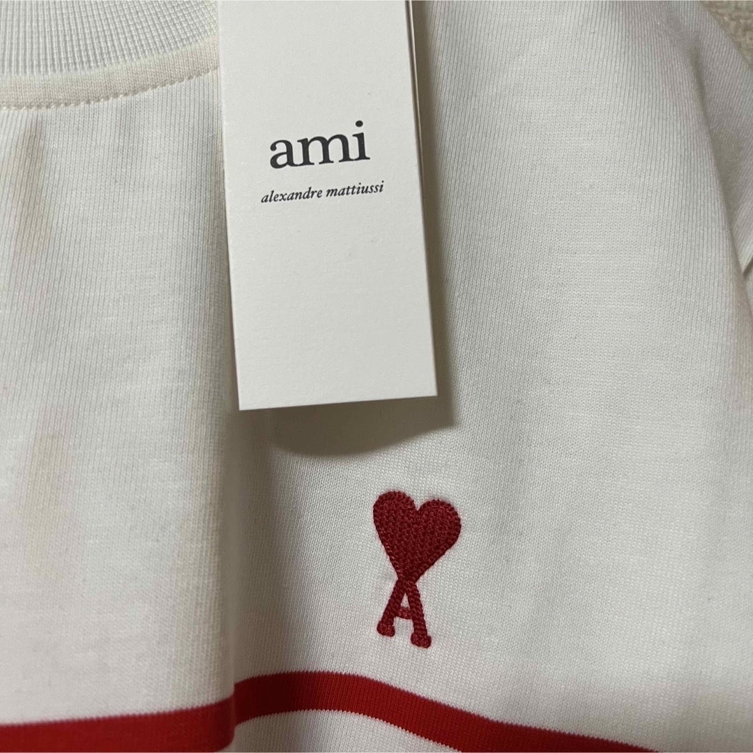 ami(アミ)の新品 AMI Paris アミパリス ボーダー ロングスリーブ Tシャツ S メンズのトップス(Tシャツ/カットソー(七分/長袖))の商品写真