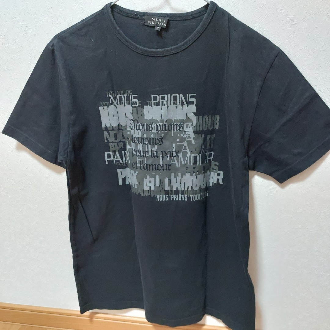 MEN'S MELROSE(メンズメルローズ)のメンズメルローズ メンズTシャツ ブラック メンズのトップス(Tシャツ/カットソー(半袖/袖なし))の商品写真