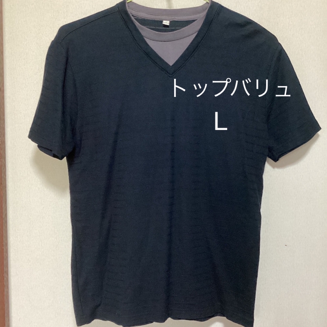 TOPVALU  トップバリュ　Tシャツ　黒　Lサイズ メンズのトップス(Tシャツ/カットソー(半袖/袖なし))の商品写真