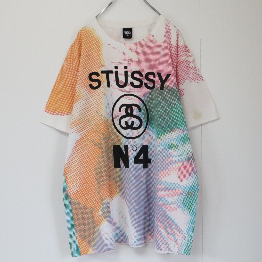 STUSSY(ステューシー)の【希少】ステューシー／Tシャツ　メキシコ製　Lサイズ　デカロゴ　N4　SSリンク メンズのトップス(Tシャツ/カットソー(半袖/袖なし))の商品写真