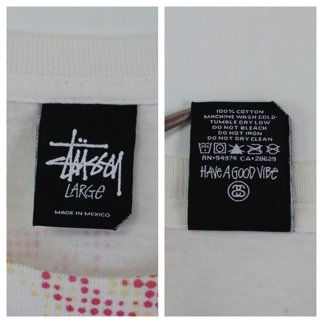 STUSSY(ステューシー)の【希少】ステューシー／Tシャツ　メキシコ製　Lサイズ　デカロゴ　N4　SSリンク メンズのトップス(Tシャツ/カットソー(半袖/袖なし))の商品写真