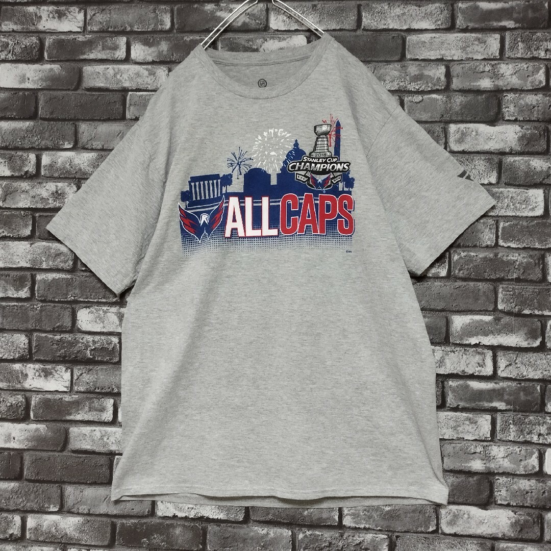 fanatic(ファナティック)の雰囲気古着NHLスタンレーカップ限定ビッグロゴtシャツTシャツアイスホッケー メンズのトップス(Tシャツ/カットソー(半袖/袖なし))の商品写真