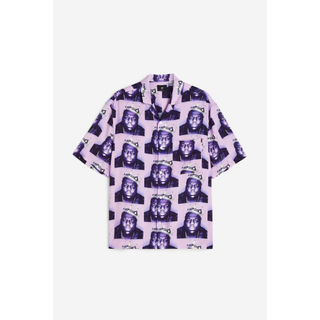 エイチアンドエム(H&M)のH&M BIGGIE ビギー オープンカラーシャツ 半袖 総柄 レーヨン L(シャツ)