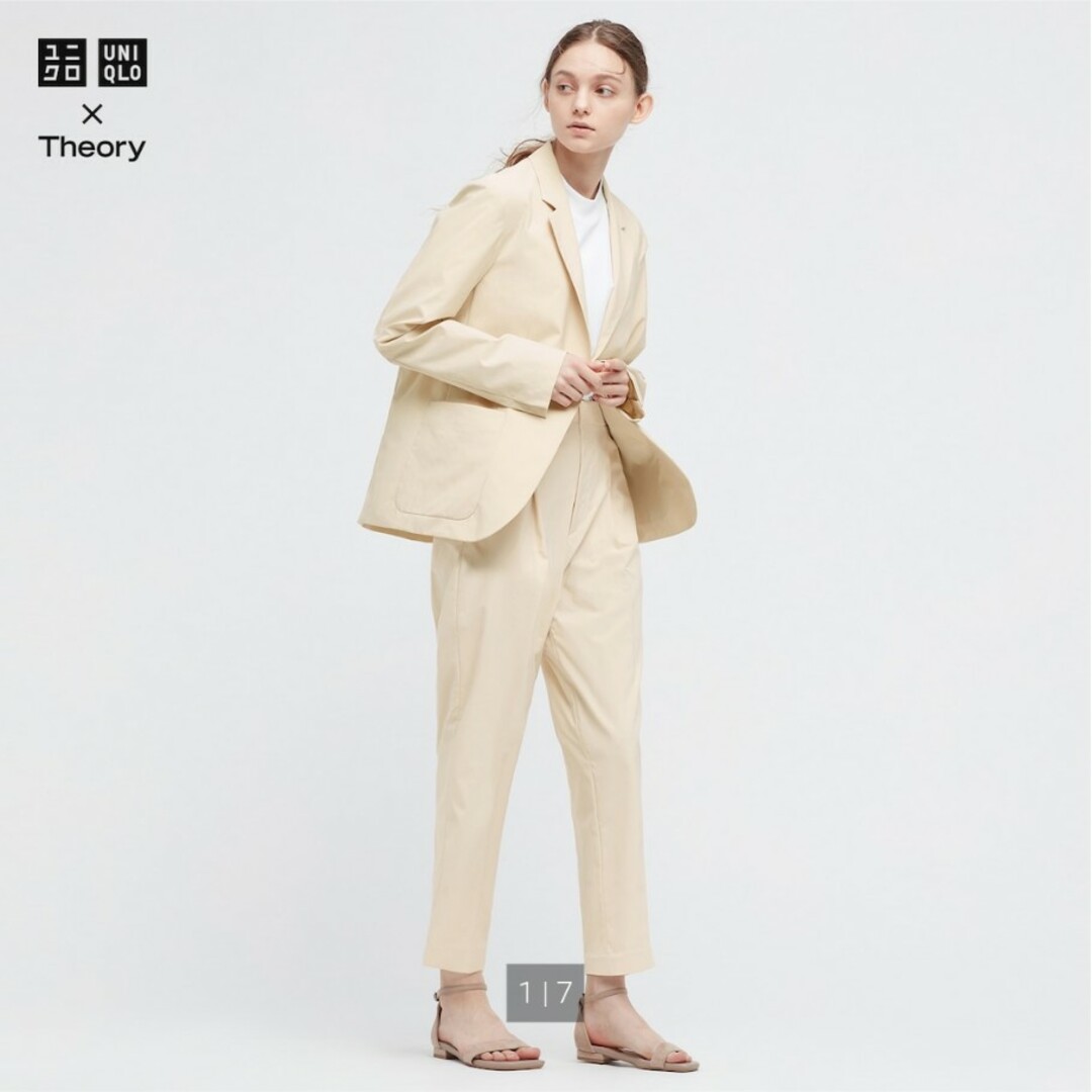 UNIQLO(ユニクロ)のタグ付新品　ユニクロｘTheory感動タックイージーパンツ セットアップ可能 レディースのパンツ(カジュアルパンツ)の商品写真