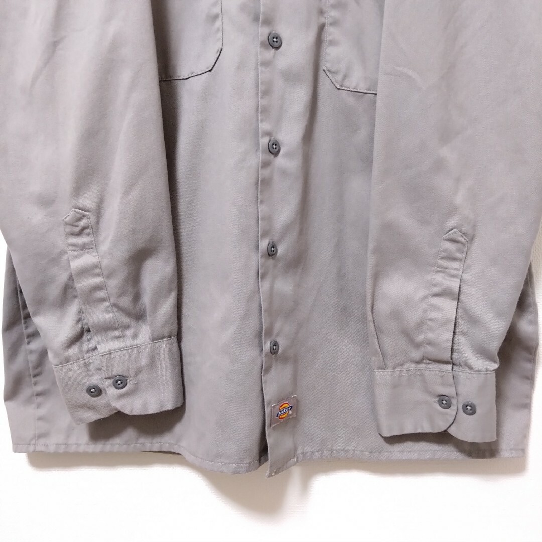 Dickies(ディッキーズ)のシャツ　メンズ　古着　長袖　ディッキーズ　マルボロ　ワッペンロゴ　ダブルポケット メンズのトップス(シャツ)の商品写真