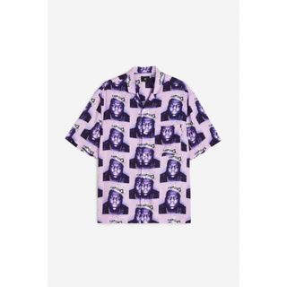 エイチアンドエム(H&M)のH&M BIGGIE ビギー オープンカラーシャツ 半袖 総柄 レーヨン M(シャツ)