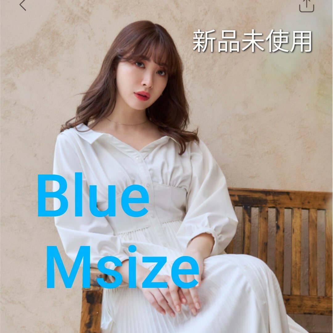 新品未使用】Pleated Open Shirt Dress 新品未使用】Pleated Open Shirt Dress