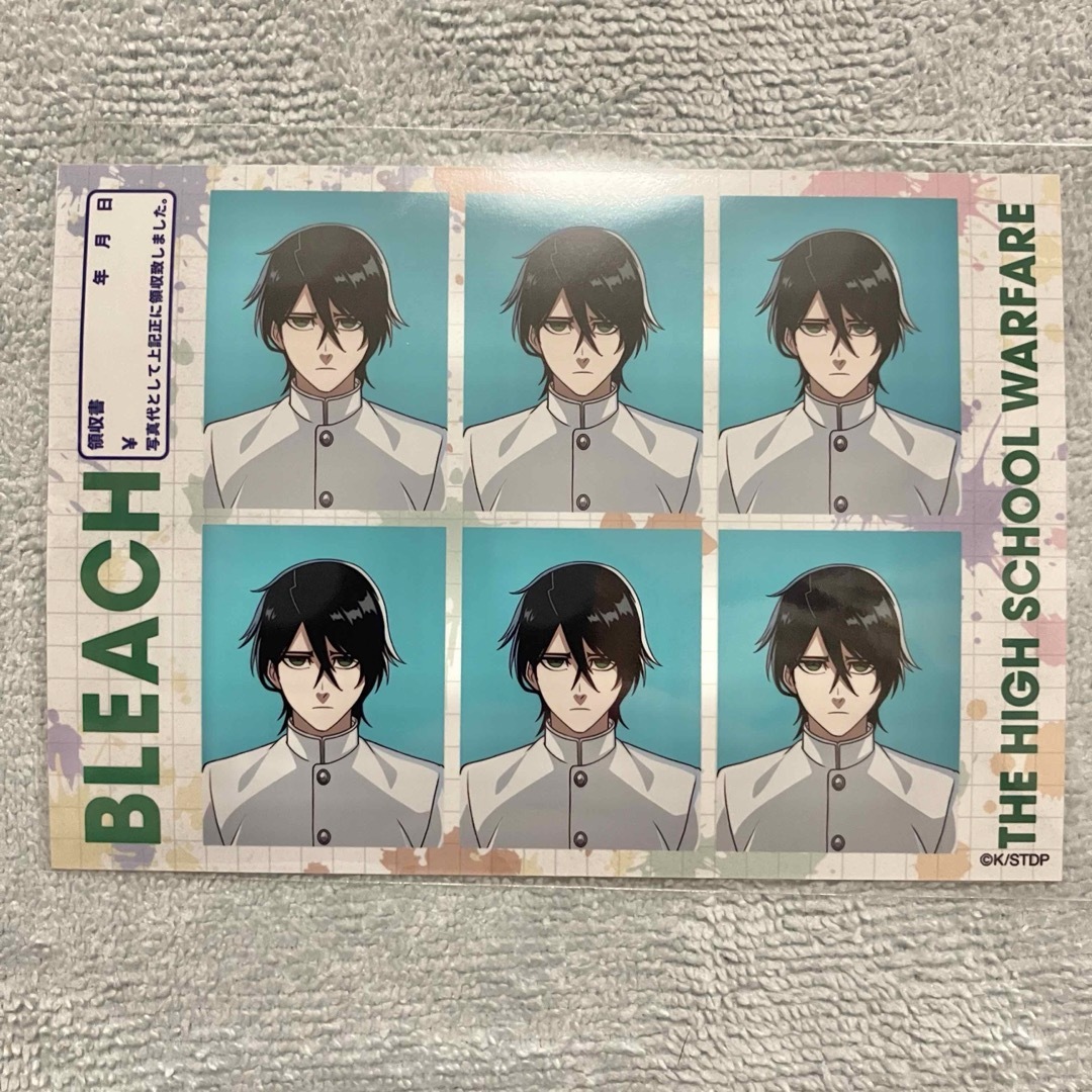 BLEACH 横浜ランドマーク コラボカフェ 証明写真風ブロマイド ウルキオラ エンタメ/ホビーのおもちゃ/ぬいぐるみ(キャラクターグッズ)の商品写真