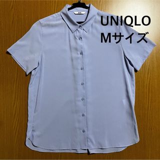 ユニクロ(UNIQLO)のユニクロ レーヨンブラウス 半袖 パープル　春夏(シャツ/ブラウス(半袖/袖なし))