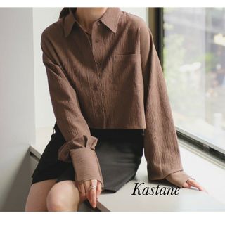 カスタネ(Kastane)の新品 Kastane クロップドレースアップシャツ(シャツ/ブラウス(長袖/七分))