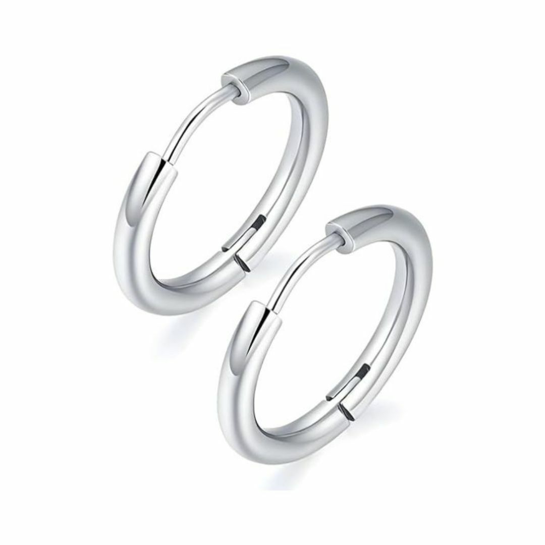 NO.64 フープピアス ステンレス シルバー 12mm 2個セット レディースのアクセサリー(ピアス)の商品写真