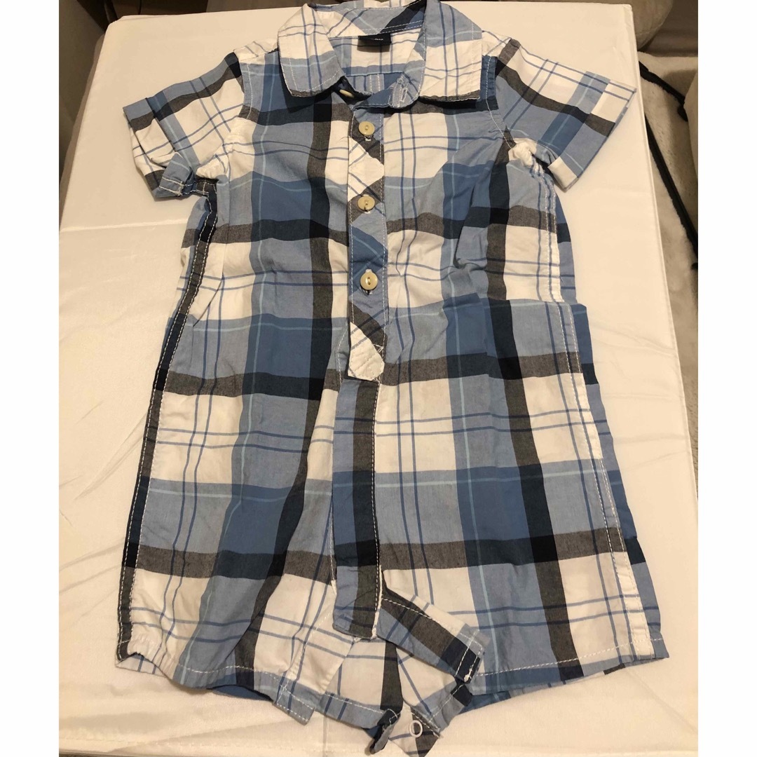 babyGAP(ベビーギャップ)のBabyGAP チェック　シャツ　80cm ロンパース　男の子　ベビー キッズ/ベビー/マタニティのベビー服(~85cm)(ロンパース)の商品写真