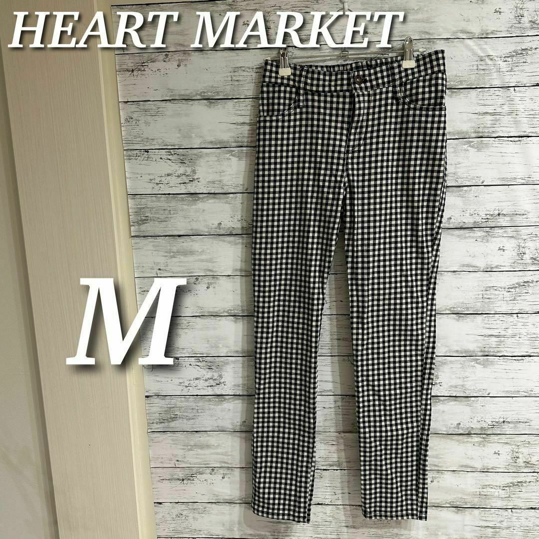 Heart Market(ハートマーケット)のHEART MARKET ストレッチチェクパンツ　ウエストゴム　ブラック　M レディースのパンツ(カジュアルパンツ)の商品写真