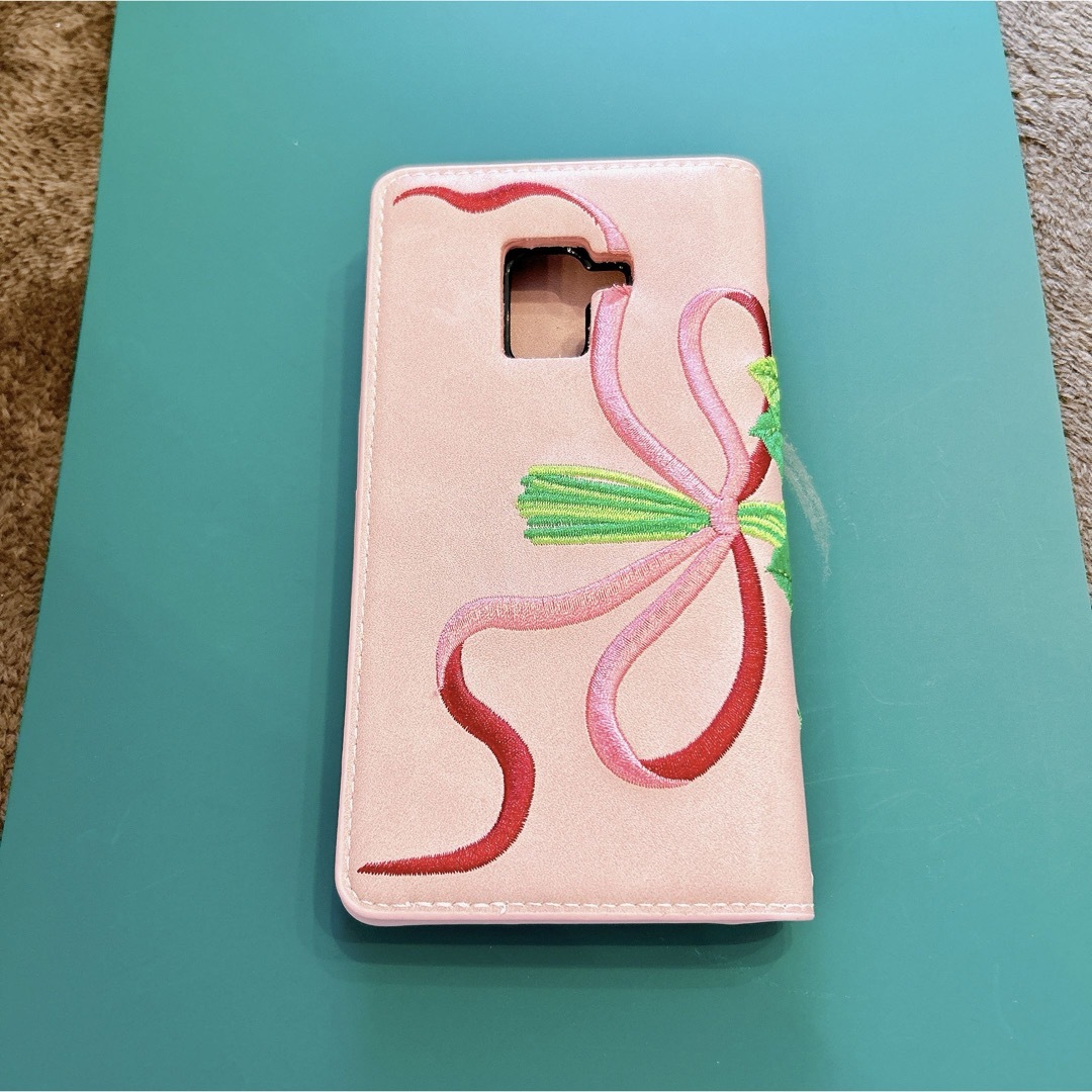 Samsung Galaxy Feel 2 ケース 手帳型 パンジー刺繍 スマホ/家電/カメラのスマホアクセサリー(Androidケース)の商品写真