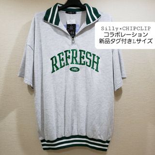 シリー×チップクリップ　コラボ　配色ラインカレッジ　オーバーサイズ　Tシャツ　L(Tシャツ(半袖/袖なし))