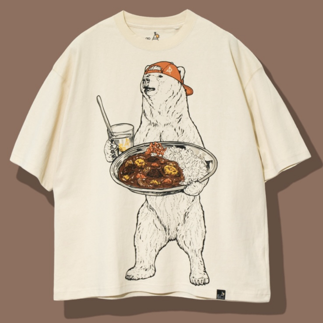 go slow caravan(ゴースローキャラバン)の新入荷！5番 XLsize カレー クマ 熊 くま ビッグ Tシャツ ゴースロー メンズのトップス(Tシャツ/カットソー(半袖/袖なし))の商品写真